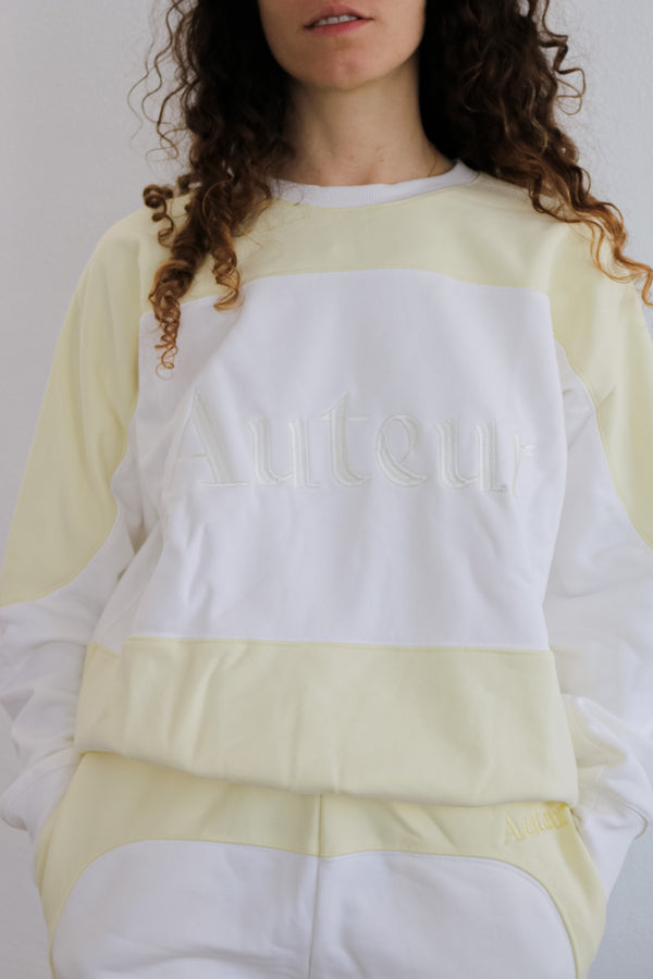 TRACKSUIT TOP - BABY YELLOW / IVORY