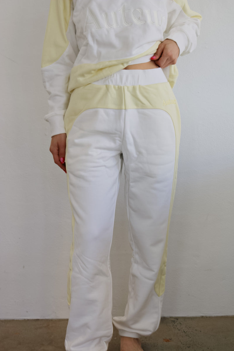 TRACKSUIT PANT - BABY YELLOW / IVORY