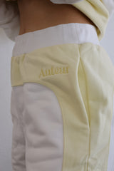 TRACKSUIT PANT - BABY YELLOW / IVORY
