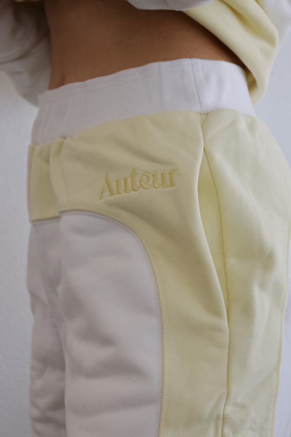 TRACKSUIT PANT - BABY YELLOW / IVORY