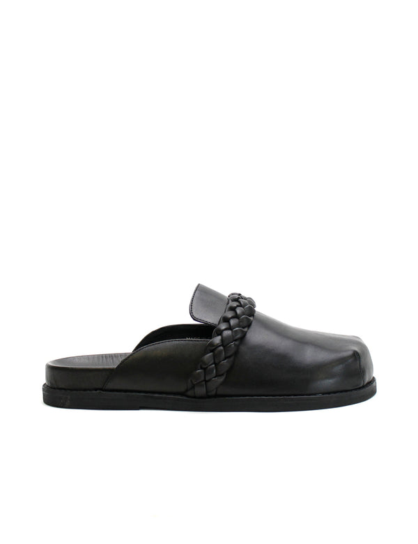 ARIA BRAIDED CLOG - BLACK