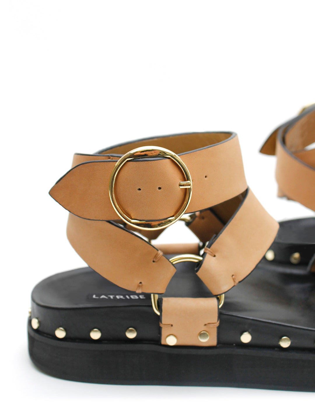 STUDDED SANDAL - LIGHT TAN