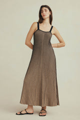 Martina Dress - Black / Camel