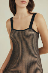 Martina Dress - Black / Camel