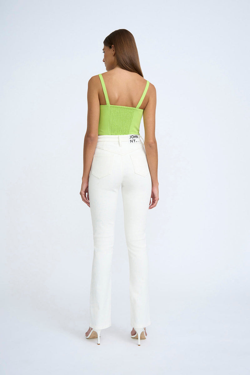 PANELLED BUSTIER TOP - LIME