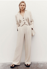 HIGH WAISTED TAILORED PANT - IVORY