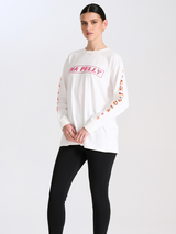 STARS ALIGN LONG SLEEVE TOP - VINTAGE WHITE