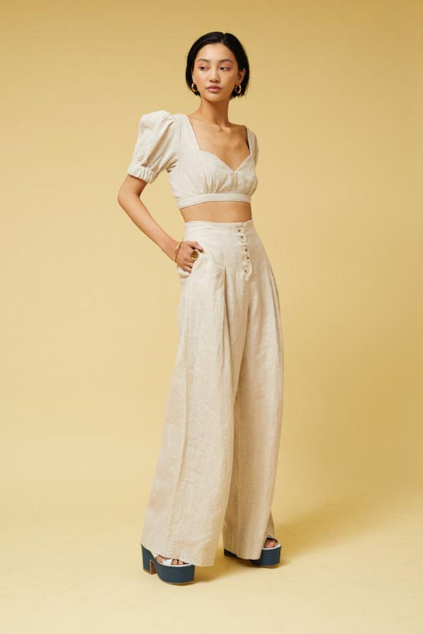 Ceclie Linen Pants - Natural - Suboo