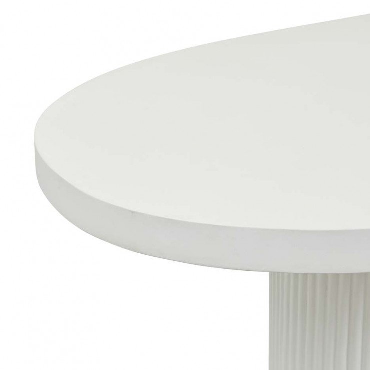 Ossa Ribbed Oval Dining Table - White - $3,915.00